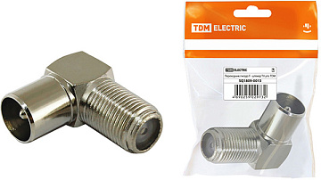 Переходник TV TDM гнездо F/штекер TV угловой SQ1809-0013
