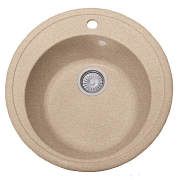 Мойка мрамор FOSTO КМД 51 К SGA-806 КРУГЛАЯ, цвет страда, D505, С СИФОНОМ