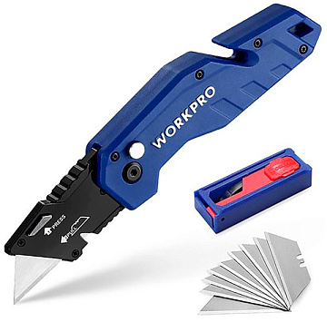 Нож строительный складной WorkPro WP211008