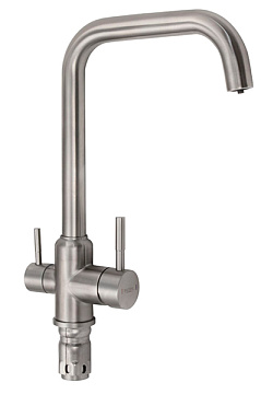 Смеситель MAGNUS для кухни Г-образный излив, для фильтра, НЕРЖАВЕЮЩАЯ СТАЛЬ (91115)