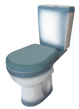 Унитаз (компакт) ROSA "РИО" горизонтальный выпуск, слив 3/6литров, сиденье полипропилен (ЗЕЛЕНЫЙ)