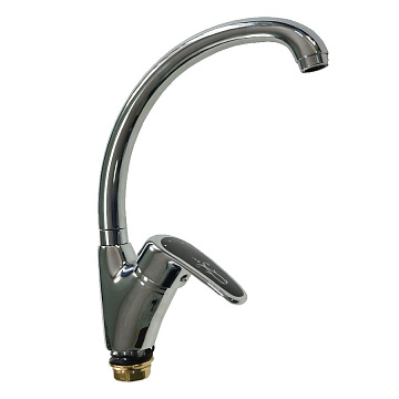 юСмеситель RUSSIA-MOSCOW для кухни с боковой ЧЕРНОЙ ручкой (2454)