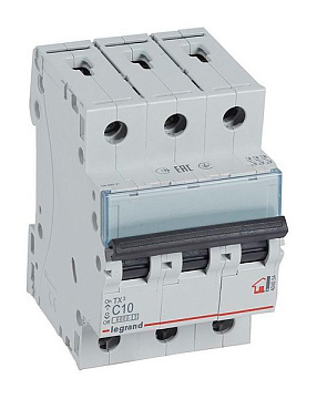 Выключатель автоматический LEGRAND TX3 3-пол. 10 А 6кА *404054*