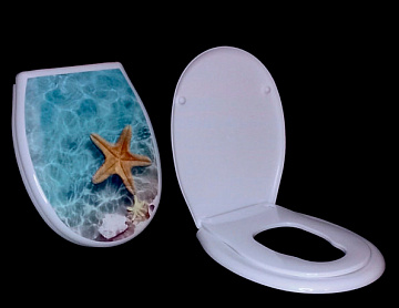 Сиденье для унитаза С ДЕТСКОЙ НАКЛАДКОЙ "Океан LUX с рисунком "Морская звезда"
