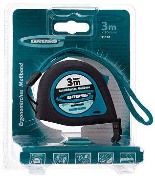 Рулетка 3м x 16мм Gross 31101