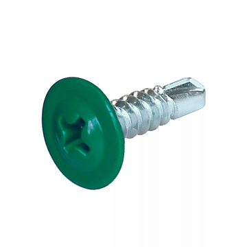 4.2х19 Саморез с прессшайбой сверло RAL6005 темно-зелён. (1000)