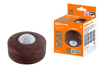 Датчик движения TDM ДДП-03В (1200Вт, 10-900с, 6м , 3+Лк, 120(сбоку)+360(сверху)гр IP33), "ЭКО" венг