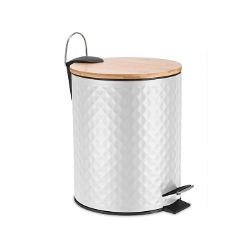 Ведро 5л WHITE RHOMBUS бамбук BIN-5LWB