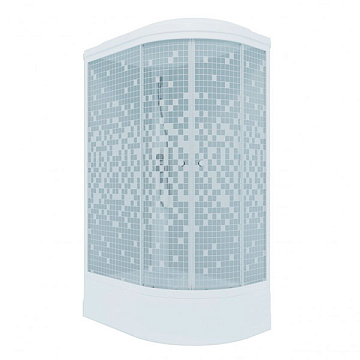 Душевая кабина TRITON Коралл 120*80 (левая) стекло мозайка, средний поддон