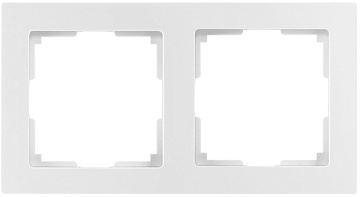 Рамка 2-местная пластик белая "Нептун" (SBE-06w-Plastic-FR-2)