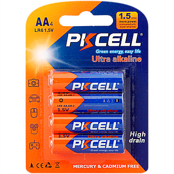 Эл. питания алкалиновый PKCELL 1.5V AA LR6, 4 шт/бл