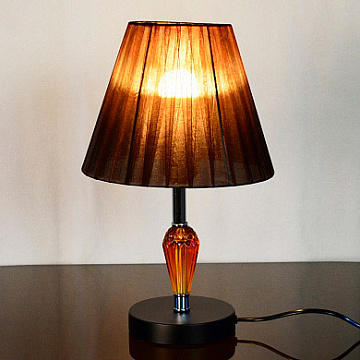 Настольная лампа РОСТОК 2042+139 черный/коричневый абажур h35 см 1x60W E27 DUO19