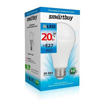 Лампа с/д Smartbuy-А65-20W/6000/E27