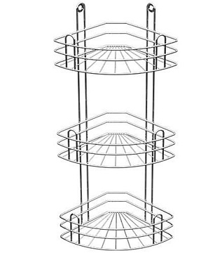 Полка угловая  3-х ярусная страйт глубокая хром ВКУ232