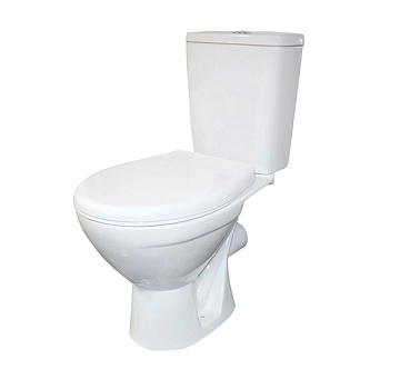 Унитаз (компакт) ROSA "СОЛО" горизонтальный выпуск,слив3/6литров,сиденье полипропилен (БЕЛЫЙ)