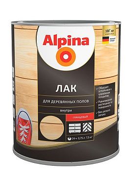 Alpina Лак Белорусский алкидно-уретановый для деревянных полов глянцевый 0,75						