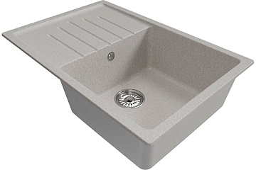 Мойка из искусственного мрамора MIXLINE ML-GM19 750*500*200мм с крылом, СЕРЫЙ (310)