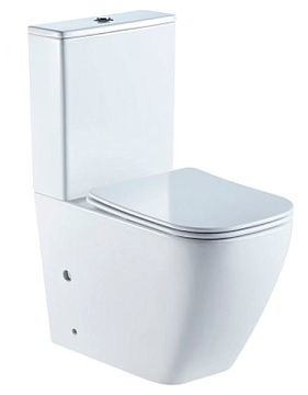 юУнитаз (компакт) AZARIO "LEVANTO" БЕЗОБОДКОВЫЙ, слив 3/6л., сиденье ДЮРОПЛАСТ МИКРОЛИФТ (AZ-1228A)