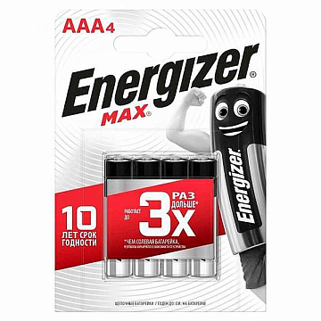 Элемент питания ENERGIZER MAX Е92/ААА BP4 3+1 Free
