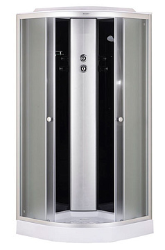 Душевая кабина EVA GOLD F901BS 90*90 низкий поддон, черн.заднее, рефленое переднее стекло