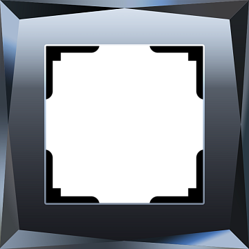 Рамка на 1 пост  (черный) WL08-Frame-01 стекло