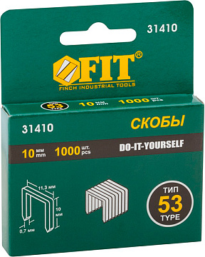 Скобы для мебельного 1000шт FIT 10мм тип53 31410