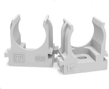 Держатель для гофротруб d20 серый