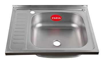 Мойка из нержавеющей стали накладная FABIA 60*50 (ПРАВАЯ) толщина 0,4мм, глубина 15см. (м00008)