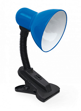 Настольная лампа IN HOME СНП-01С на прищепке 40Вт E27 Синий (мягк упак) 