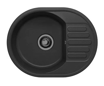 Мойка кухонная кварцевая POLIGRAN QuartzBond 610 УГОЛЬ (БЕЗ СИФОНА)