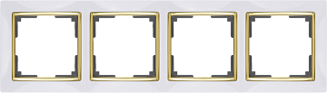 Рамка WERKEL на 4 поста (белый/золото) WL03-Frame-04-white-GD