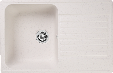Мойка кухонная кварцевая GRANFEST QUARTZ GF-Z18 740x480 БЕЛЫЙ (БЕЗ СИФОНА)