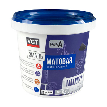 Эмаль ВД-АК 1179 универсальная матовая супербелая 1,5кг ВГТ