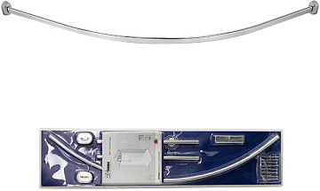 Карниз для ванны/поддона угловой 1-ый 1,6 хром, закругленный, овальная труба (100013)