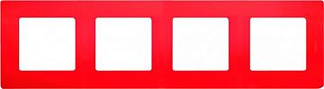 Рамка LEGRAND ETIKA 4п цвет красный ETIKA 672534