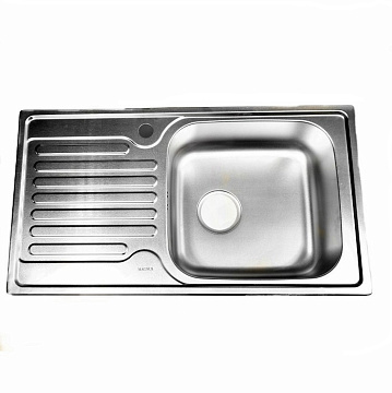 Мойка MAGNUS врезная 780*430R, 1мм, глубина 200мм большой сифон (7204DR)