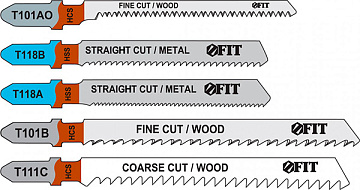 Набор пилок для лобзика, дерево+металл FIT 41011