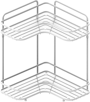 Полка ТЕРМО 2-х ярусная угловая 27*27*35 SWR-1004-02 WHT