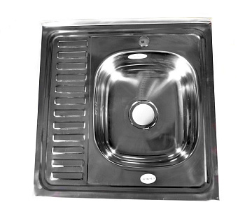 Мойка из нержавеющей стали накладная FABIA 60*60 (ПРАВАЯ) толщина 0,6мм, глубина 17см (62273R)