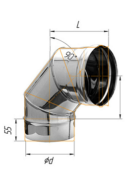 Колено 135 угол 90