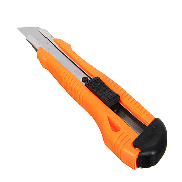 Нож пистолетный с фиксатором и запасным лезвием, 18мм, 329, 328 641-095