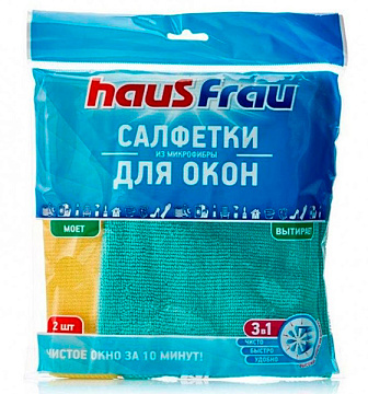 Салфетка Haus Frau м/ф д/мытья окон 044366