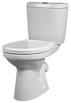 Унитаз (компакт) SANTEK "АЛЬКОР" слив 3/6 литров, сиденье ПОЛИПРОПИЛЕН косой выпуск (1WH302196)