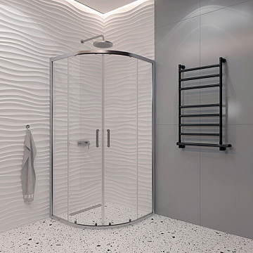 Душевое ограждение EVA GOLD EG4C 100*100 профиль ХРОМ, прозрачное стекло, БЕЗ ПОДДОНА