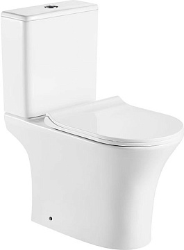 Унитаз (компакт) AZARIO "FRETTA RAUND" БЕЗОБОДКОВЫЙ слив 3/6л.GEBERIT ДЮРОПЛ МИКРОЛИФТ (AZ-7121-G)