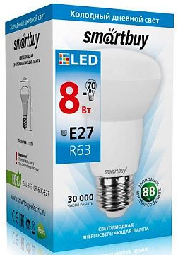 Лампа Smartbuy-R63-08W/6000/E27 (SBL-R63-08-60K-E27)