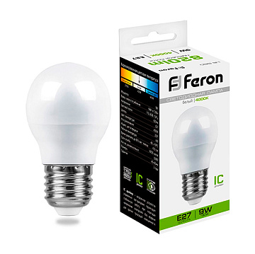 Лампа с/д FERON 9W 230V E27 4000K, LB-550