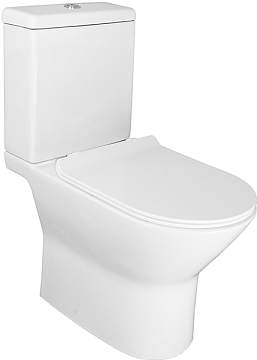 юУнитаз (компакт) AZARIO "MONS" БЕЗОБОДКОВЫЙ, слив 3/6л., сиденье ДЮРОПЛАСТ МИКРОЛИФТ (AZ-76004)