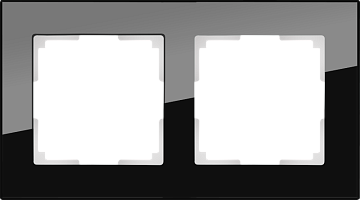 Рамка на 2 пост (черный) WL01-Frame-02 стекло
