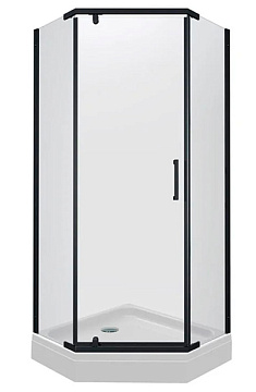 Душевое ограждение с поддоном TRITON Дека-Блек 90*90*1900 черный профиль